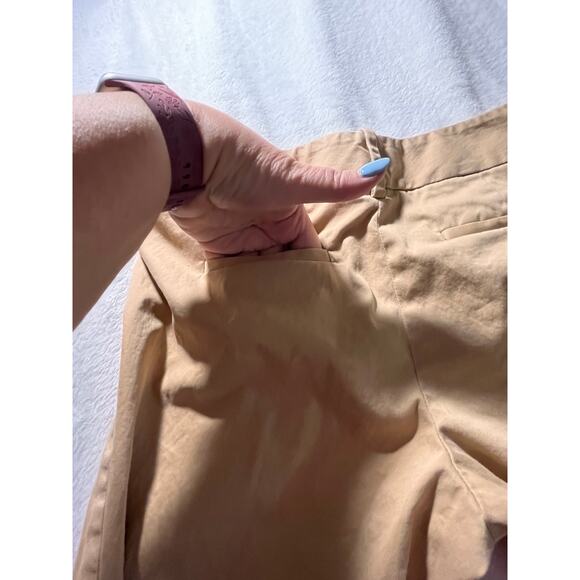 LOFT Petites Khaki Pants Size 4P Button Waist Career Trousers Minimalist Chic - Picture 9 of 12